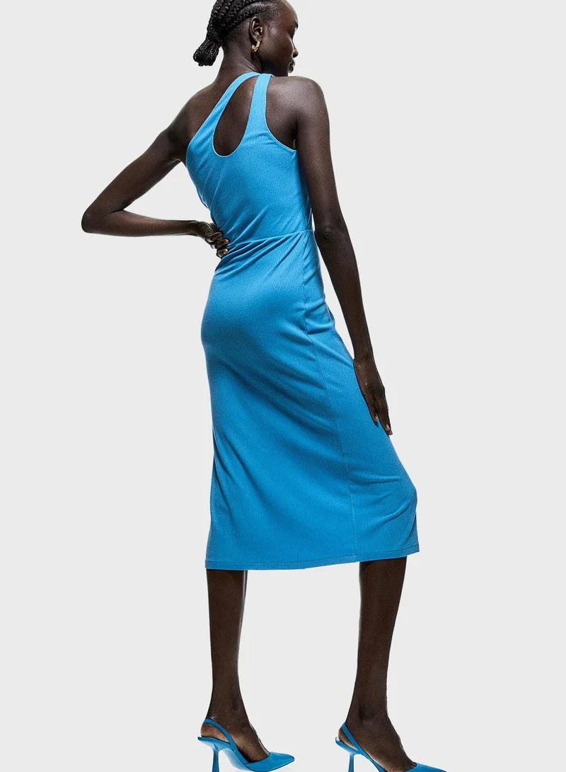 H&M Asymmetric Ribbed Dress
